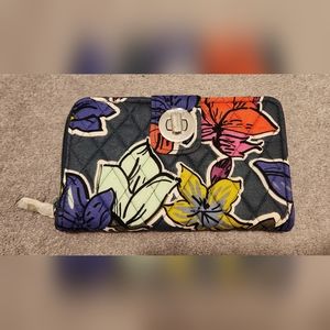 NWT Vera Bradley Falling Flowers RFID Turnlock Wallet
